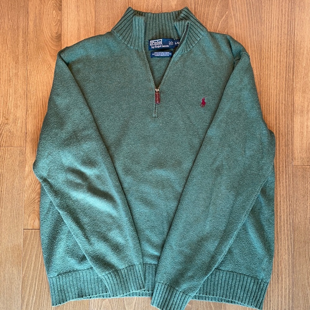 Men’s Green Polo Ralph Lauren Quarter Zip sweater